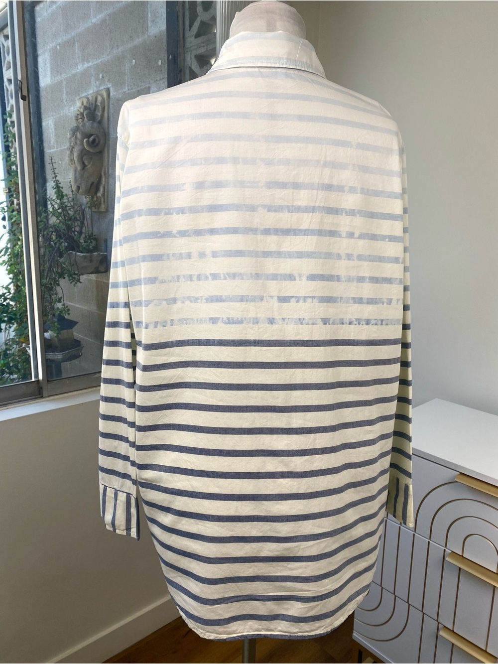 Sundry Striped Cotton Oversized Button Down Shirt, Size M - Picture 7 of 11